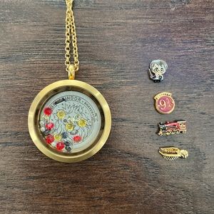 Origami owl Harry Potter charm necklace